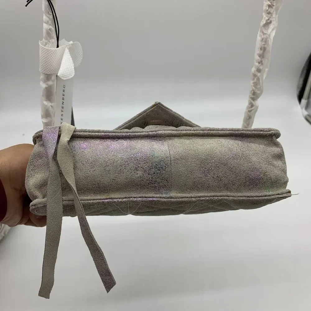 Aimee Kestenberg Quilted Leather Chain Crossbody Sunrise Metallic Purse